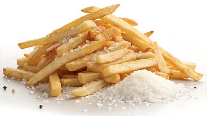 French fries served on a white background showing a simple and delicious snack