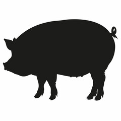 Silhouette of a Pig stock illustration