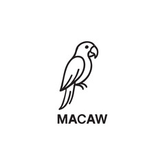 Macaw icon vector design art illustration.
