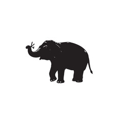 Obraz premium silhouette of elephant, Silhouette art elephant logo, vector template, Elephant silhouette vector illustration, black Elephant vector, Elephant line art vector