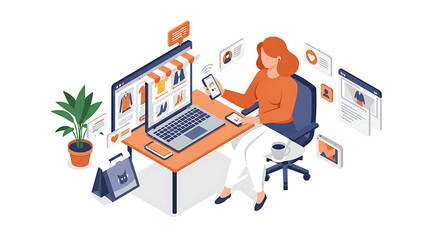 Pumpkin Halloween Jack o Lantern Flat Art Isolated on White Background