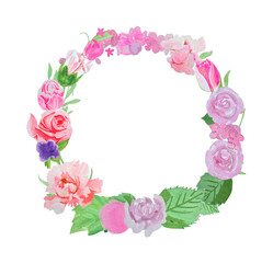 pink rose frame