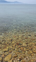 Clear emerald sea in Saga, Japan
