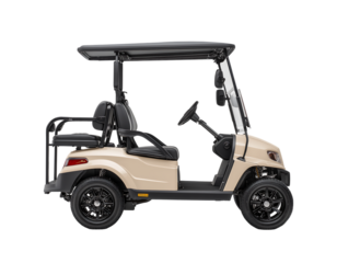 Golf cart, side view isolated on a transparent background