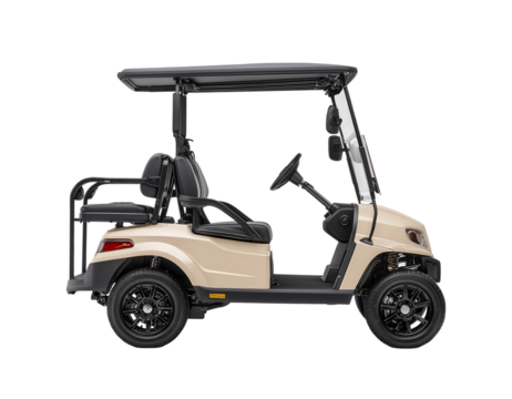 Golf cart, side view isolated on a transparent background