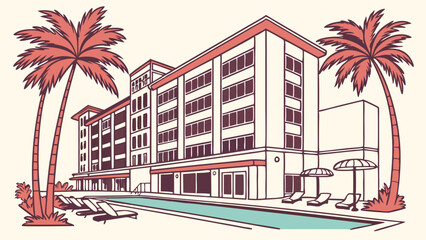 Miami's urban architecture blends with towering palm trees, dotting the city's streets and residential facades