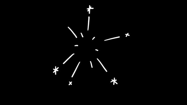 手書きの爆発エフェクト素材(背景透過)