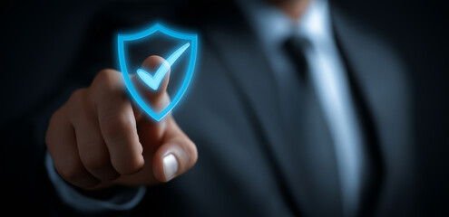 Quality management with Quality Assurance or QA and Quality Control or QC and improvement. Standardization and certification concept. Compliance to regulations and standards. Concept with manager.