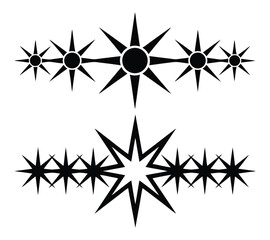 Obraz premium Five Star Rating Symbol Collection, Black Vector Icons for Quality, Review, and Excellence On White Background 