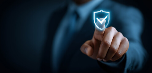 Quality management with Quality Assurance or QA and Quality Control or QC and improvement. Standardization and certification concept. Compliance to regulations and standards. Concept with manager.