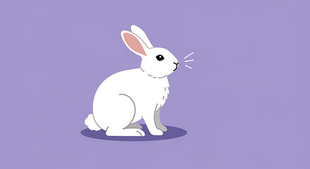 Fototapeta premium White rabbit isolated on white background