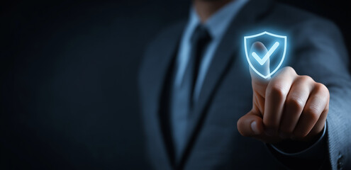 Quality management with Quality Assurance or QA and Quality Control or QC and improvement. Standardization and certification concept. Compliance to regulations and standards. Concept with manager.