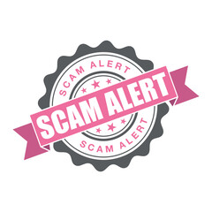 Scam Alert Rubber Stamp Vector Template