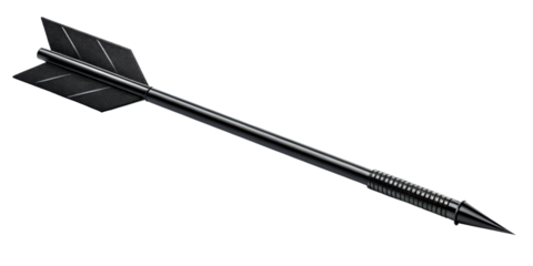 Black Arrow Pen Design 3D Render Isolated on Transparent Background, arrow, pen, design