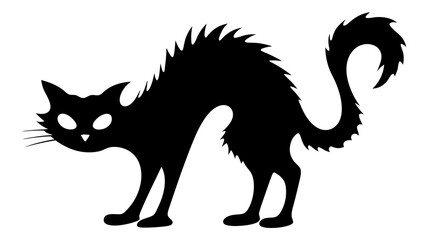 Halloween cat black vector silhouette