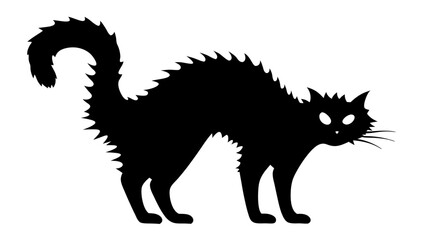 Halloween cat black vector silhouette