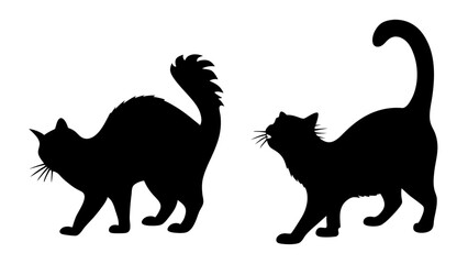 Halloween cat black vector silhouette