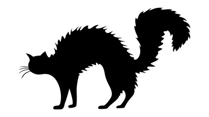 Halloween cat black vector silhouette