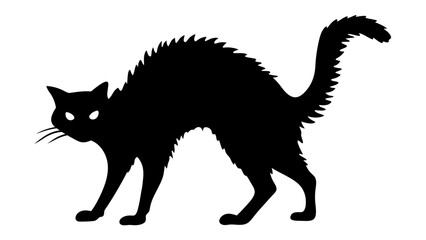 Halloween cat black vector silhouette