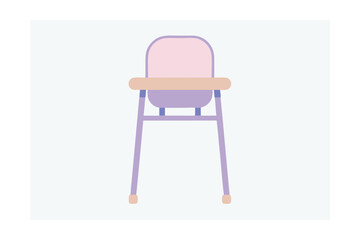 Pastel Cartoon Baby High Chair with Feeding Tray