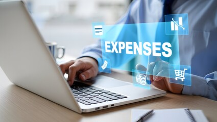 Managing Online Expenses with Laptop