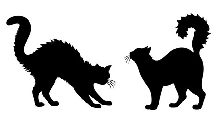 Halloween cat black vector silhouette