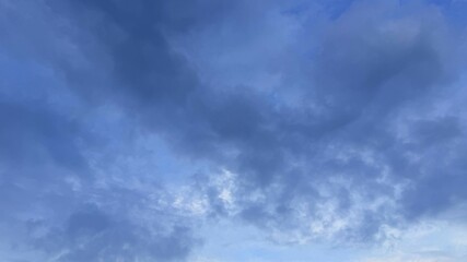 Soft Blue Sky with Scattered Clouds Atmospheric Weather and Peaceful Cloudscape