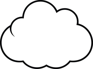 Minimalist Sky Cloud Line Drawing with Clean Shapes