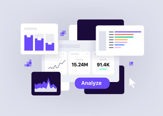 Product Analytics Platform. Businesses track user behavior, analyze engagement, and make data-driven decisions to improve their digital products. Flat Minimalist UI