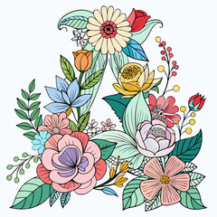 Flower Line Vector