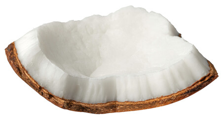 Fresh coconut meat isolated on white background.