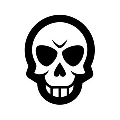 Creepy gothic skull art with white background for occult and macabre design concept