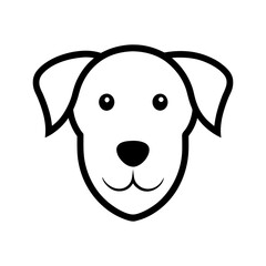 Minimalist dog face icon logo with white background for pet care and dog branding theme