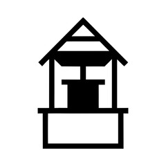 Water well icon in minimalist style with white background for farm irrigation branding