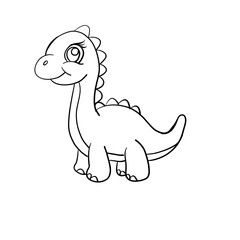 vector illustration of cartoon dinosaur