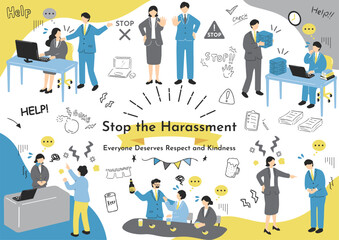 ハラスメント場面のイラスト素材集