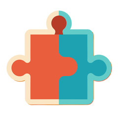 Obraz premium Two interlocking puzzle pieces representing connection and collaboration