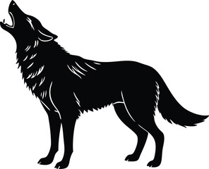 wolf howl silhouette