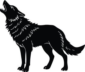 wolf howl vector