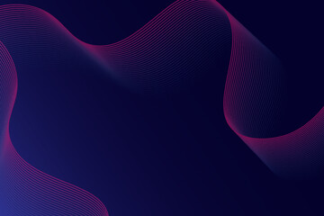 Abstract glowing wave lines on dark blue background. Dynamic wave pattern. Modern flowing wavy lines. Futuristic technology concept.