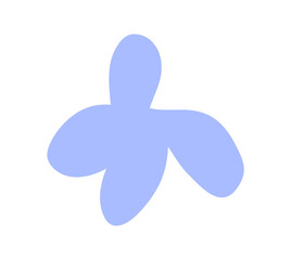 Abstract blue botanical shape, Organic blob element