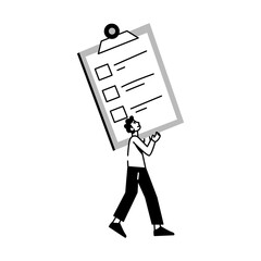 A drawing style illustration of blank notepad
