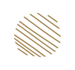 Beige Diagonal Stripes Circle Vector Blob Shape
