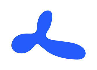 Blue Blob Vector Element Shape on White Background