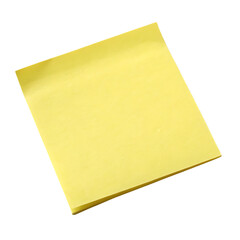 A blank yellow sticky note, a post-it for writing memos and important messages isolated on a transparent background png