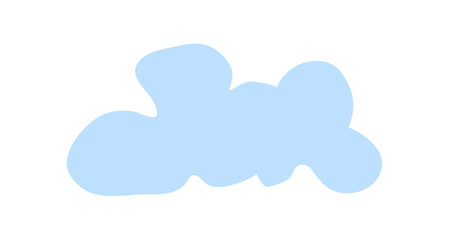 Light Blue Blob Shape Design Element on White