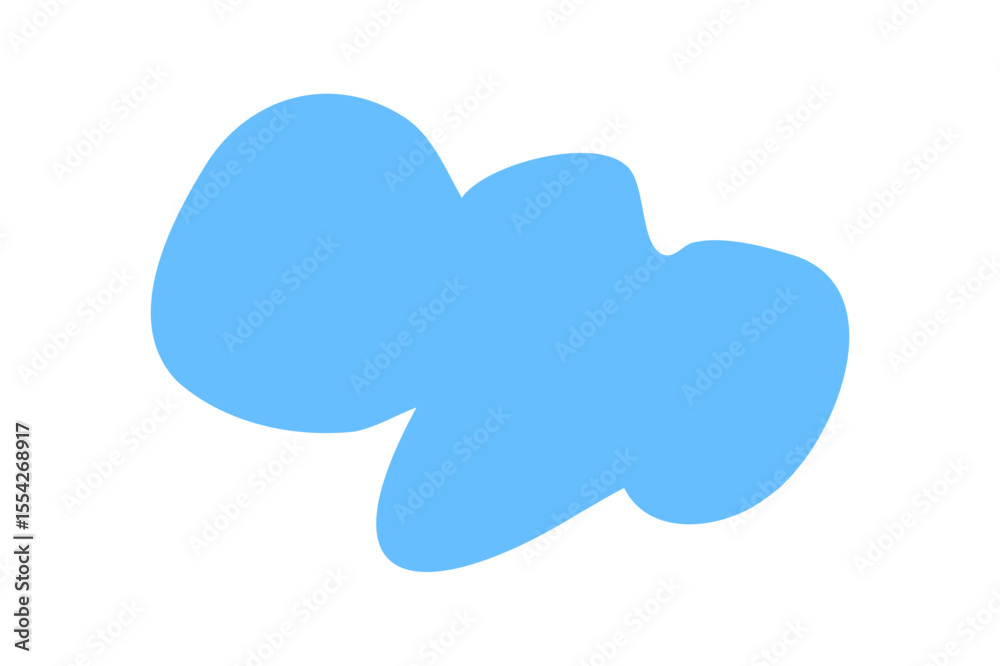 Poster sky blue blob vector design element isolated