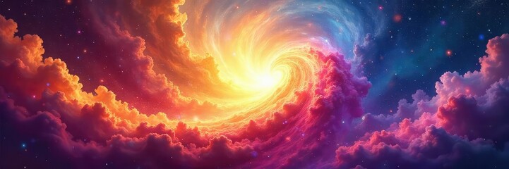 Vibrant abstract artwork depicting spiritual energy and enlightenment; perfect for meditation, yoga, and wellness themes , wellness, harmony