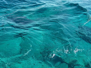 Turquoise blue sea ocean waves beautiful seascape.