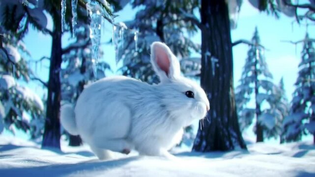 Arctic Hare in Winter Wonderland